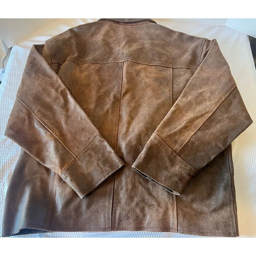 P.S. Company Men’s Size 52 Soft Distressed Brown Nappa Leather Jacket